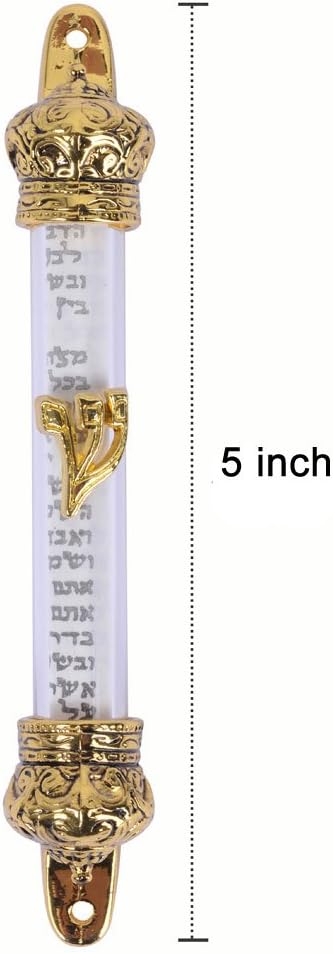 BRTAGG Mezuzah Case with Gold Plated Design