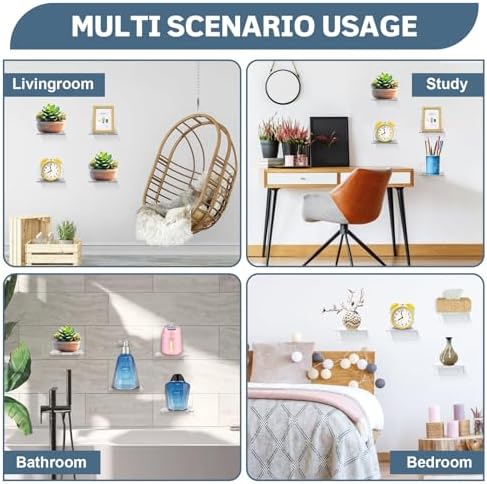 COXWANG Acrylic Wall Shelf for Plants and Decor