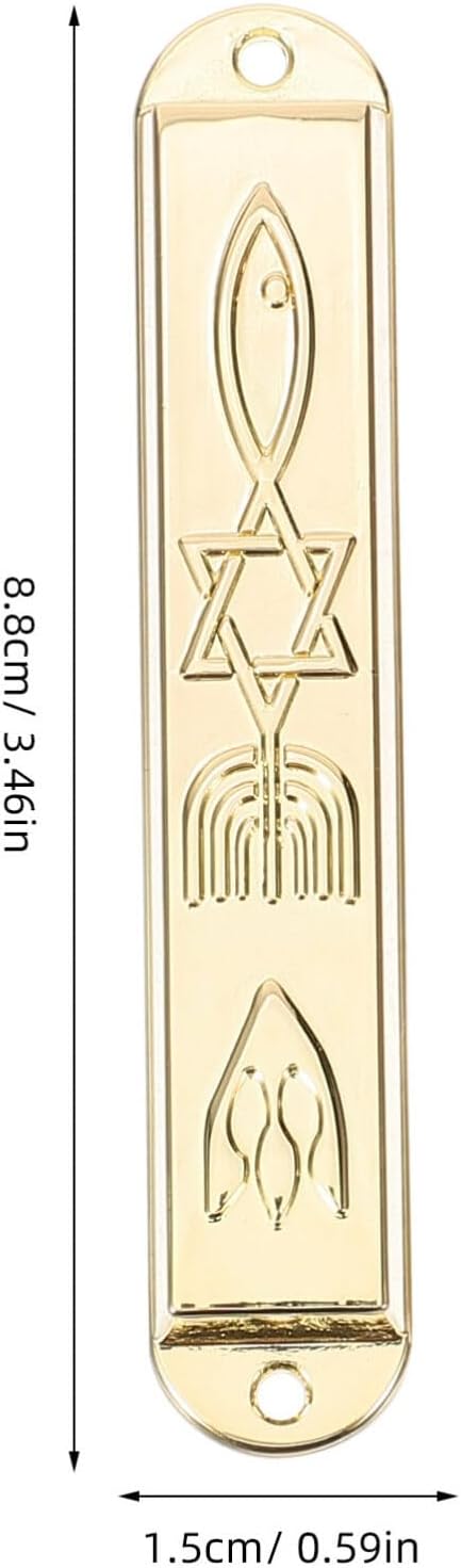 1pair Antique Metal Mezuzah Scroll Door Ornament for Home Blessings