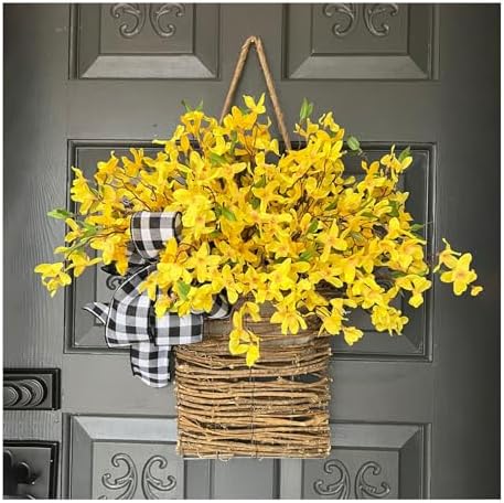 Cream Hydrangea Door Hanger Basket Wreath