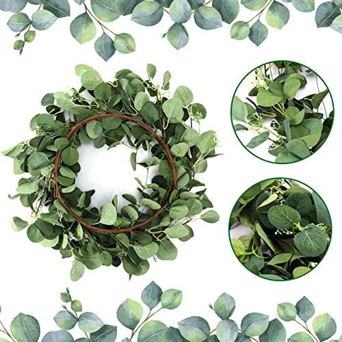 20 Inch Eucalyptus Wreath for Front Door Decor