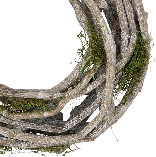 Northlight Twig and Moss Artificial Spring Wreath 8 Inch