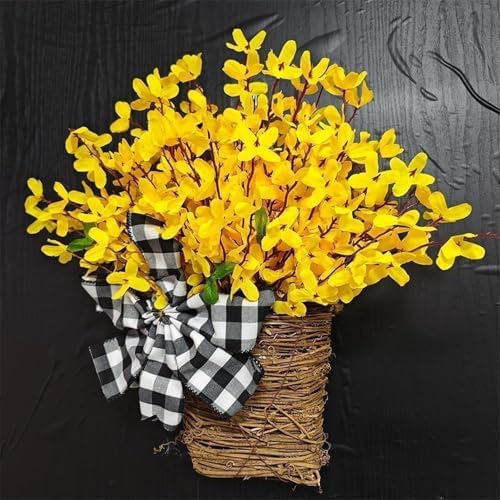 Hydrangea Door Hanging Basket Wreath Yellow