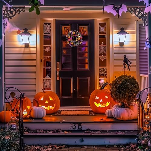 Valery Madelyn Pre-Lit Pumpkin Ball Wreath 20 Inch
