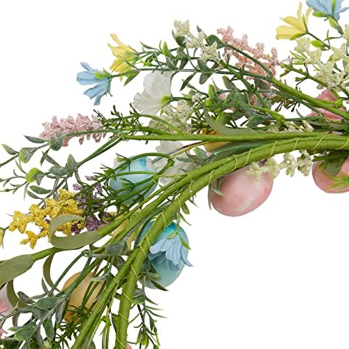 18 Inch Easter Wreath with Pastel Eggs and Twigs