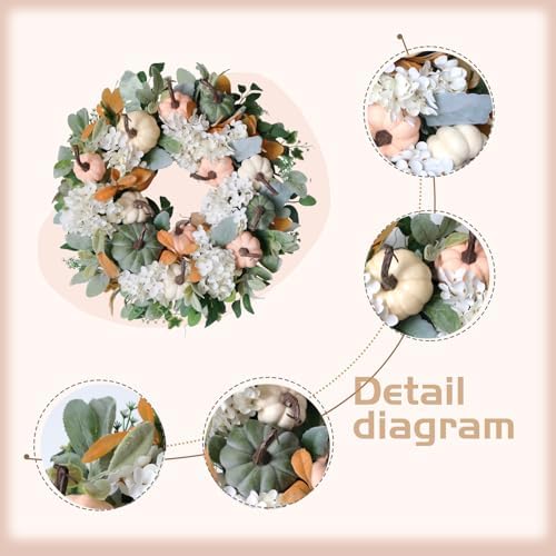 Idyllic 22 Inch Rustic Farmhouse Fall Wreath