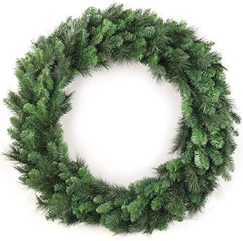 48-Inch Artificial Christmas Wreath - Classic Green Northern Evergreen with 360 Tips