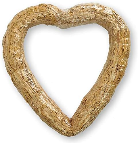 FloraCraft 12 Inch Golden Straw Heart Wreath