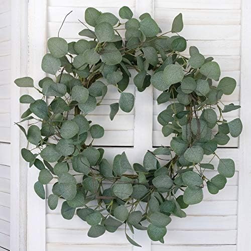 Idyllic Eucalyptus Leaves Wreath 22 Inches Front Door Decor