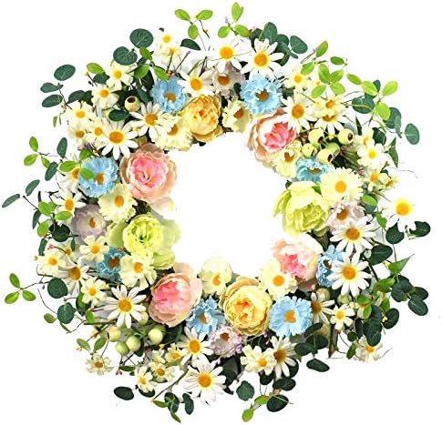 24 Inch Artificial Flower Wreath for Home Decor