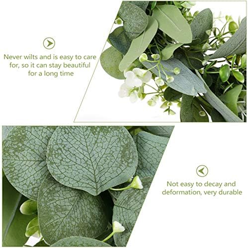 PRETYZOOM Eucalyptus Wreath Real Look Fake Flower Door Garland