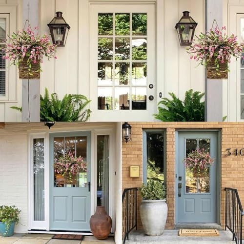 2025 Cream Hydrangea Door Wreath Basket Decor