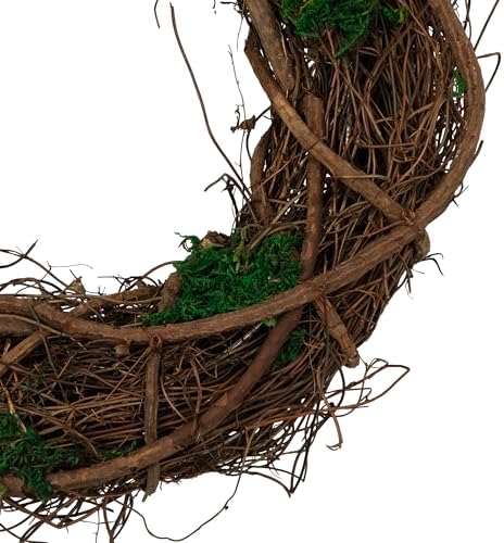 Northlight Moss and Twig Artificial Wreath 13 Inch Green Brown