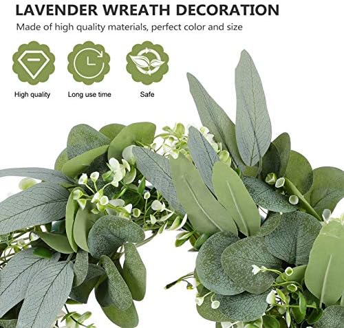PRETYZOOM Eucalyptus Wreath Real Look Fake Flower Door Garland