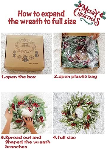 23 Christmas Wreath with Hangers 2 Pack
