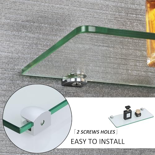 Sayayo Clear Floating Shelves for Wall 12 Inch Set of 2