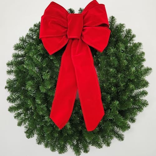 3 Foot Christmas Wreath with Large Red Bow