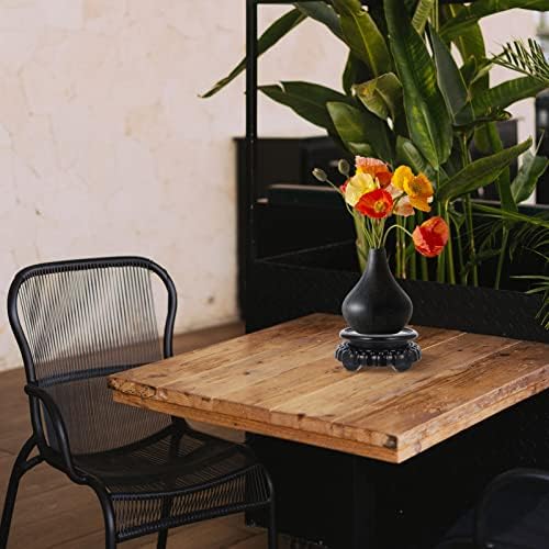 Alipis Rotating Wooden Display Pedestal for Vases and Plants