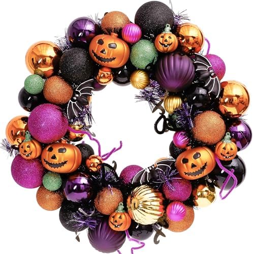 Valery Madelyn Pre-Lit Pumpkin Ball Wreath 20 Inch
