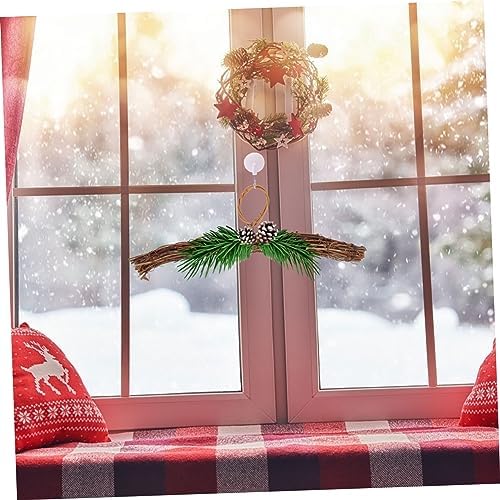 Cabilock Heart Shaped Rattan Wreath Hanger Front Door Decor