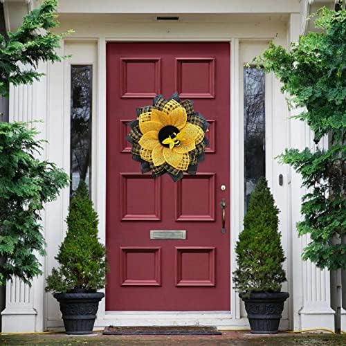 Cakina Bee Sunflower Wreath Easter Decorations Boxwood Dog Wreath