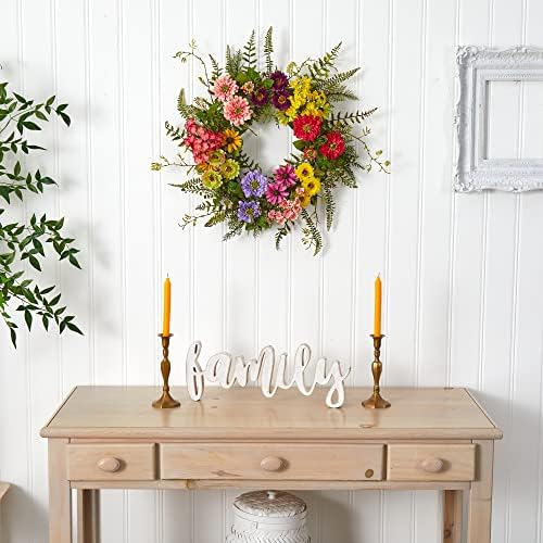 Nearly Natural Artificial Mixed Flower Wreath 1
