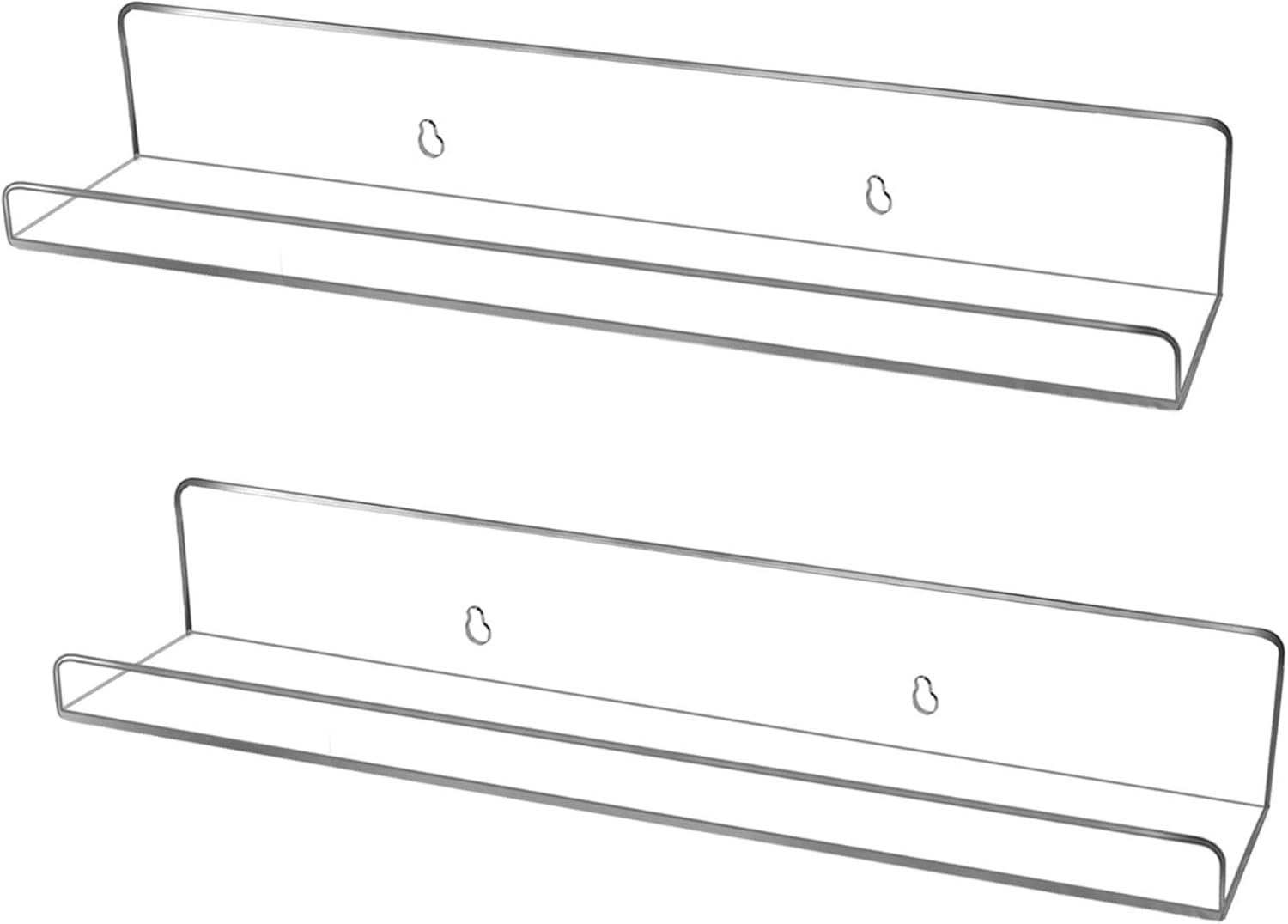 Evron Acrylic Floating Shelves 2-Pack Modern Wall Storage