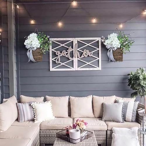 Cream Hydrangea Door Wreath Basket Hanger