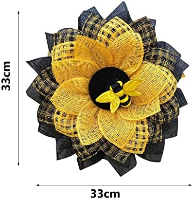 Cakina Bee Sunflower Wreath Easter Decorations Boxwood Dog Wreath