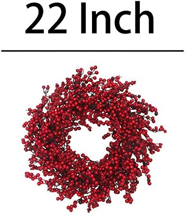 22 inch Red Berry Christmas Door Wreath