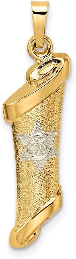 FJC Finejewelers Two Tone Gold Mezuzah Charm 31 x 7 mm