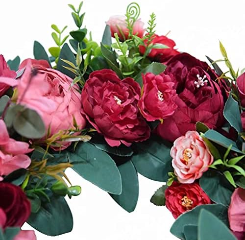 Scannay 16 Inch Purple Peony Silk Wreath Home Decor