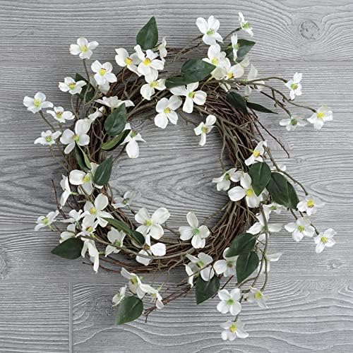 Primitives by Kathy Dogwood Blossom Decorative Wreath 1