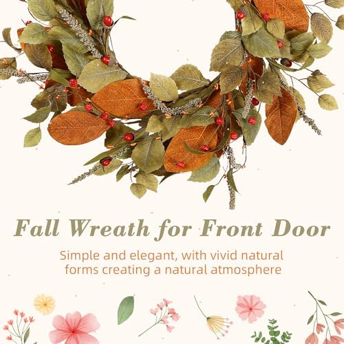 YNYLCHMX 18 Inch Fall Wreath Front Door Decor