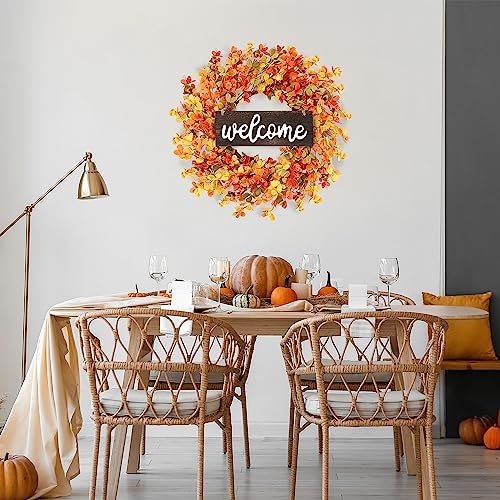 Sggvecsy 20 Inch Autumn Front Door Wreath