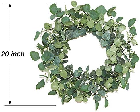Lvydec Artificial Eucalyptus Wreath 20 Inch