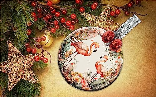 Ceramic Flamingos Christmas Wreath Ornament Decorations