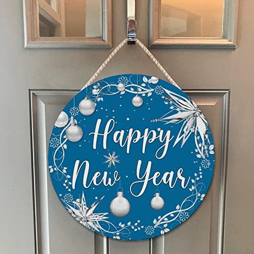 Gold Christmas Ornament Door Hanger 10x10in Wood Sign