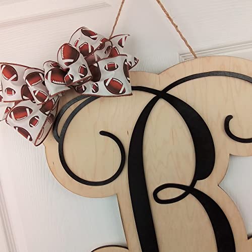 Custom Football Door Hanger with Monogram