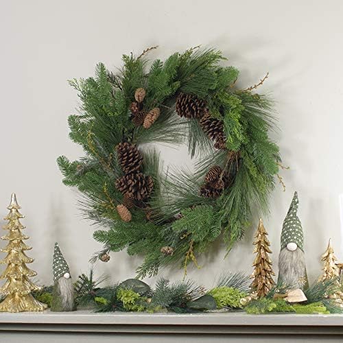 Northlight Pine Cone and Cedar Artificial Wreath 32-Inch