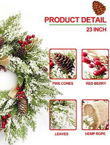 23 Christmas Wreath with Hangers 2 Pack