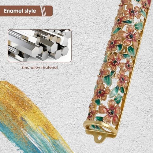Hand Painted Zinc Alloy Enamel Mezuzah Gold