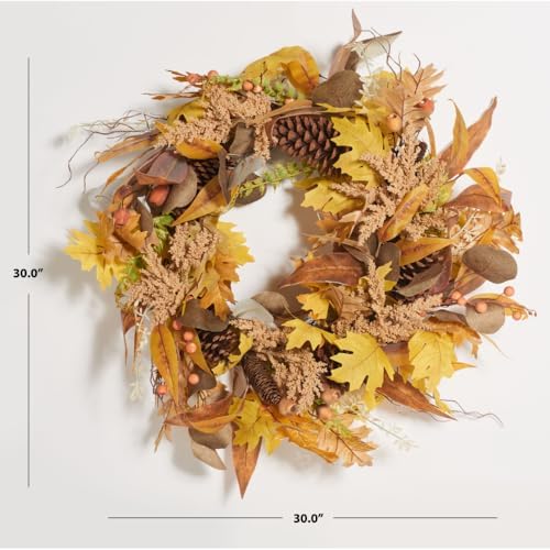 SAFAVIEH 30 Inch Artificial Oak Leaf Wreath