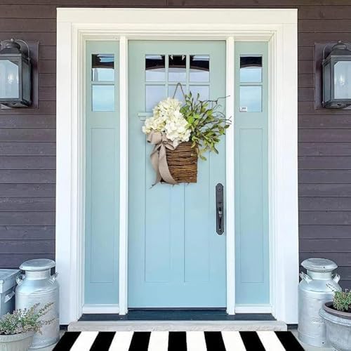 Sueiqmoi Wildflower Door Wreath Hanging Basket 15 Inch Welcome Sign