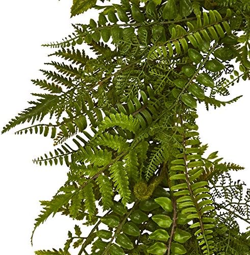 Nearly Natural 24-Inch Mixed Fern Artificial Wreath