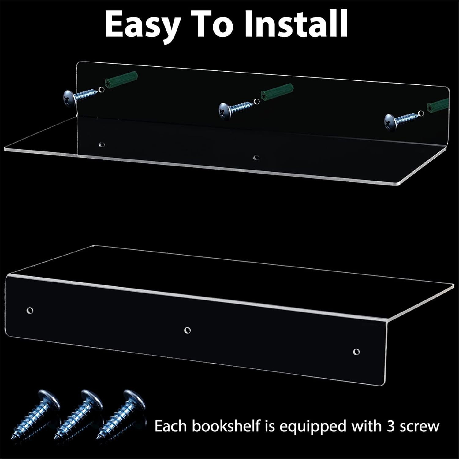 Blulu 8 Piece Acrylic Floating Shelf Display