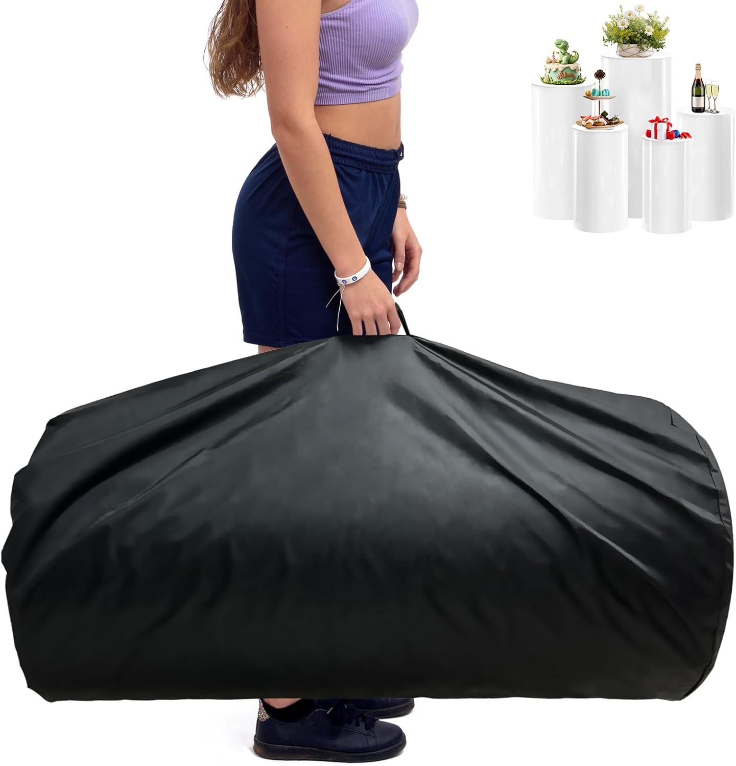 Waterproof Cylinder Pedestal Storage Bag Set of 3 and 5