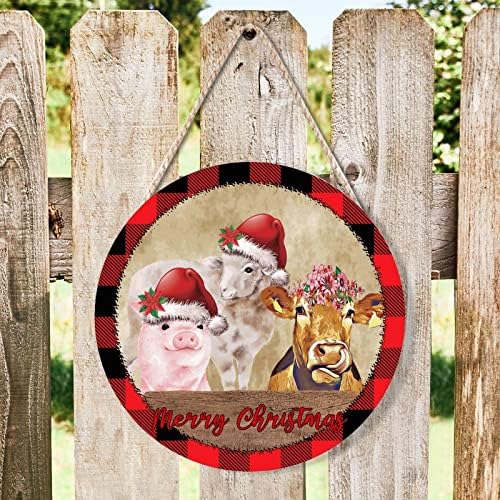 Farmhouse Door Hanger with Santa and Farm Animals
