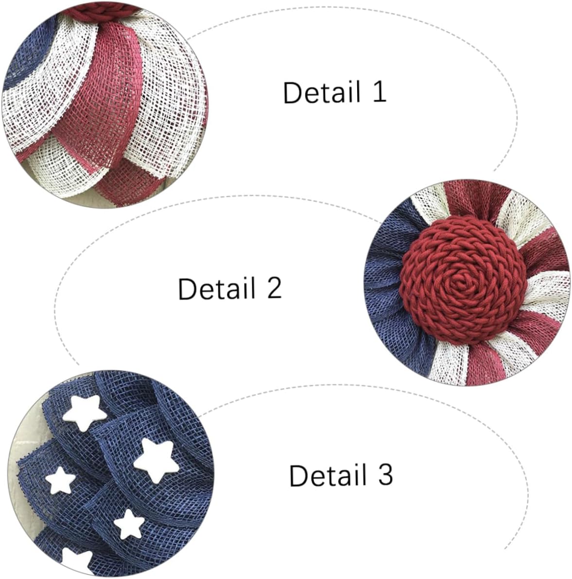 Patriotic Flag Fabric Wreath Front Door Decor