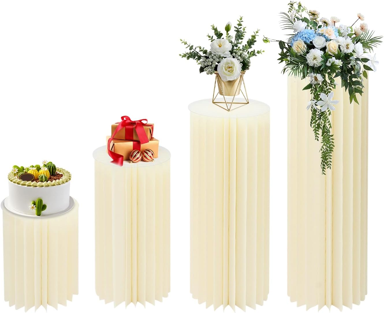4PCS Foldable Cardboard Display Stand for Wedding Party Cakes